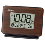 SEIKO CLOCKS QHL068B BROWN CASE ALARM CLOCK