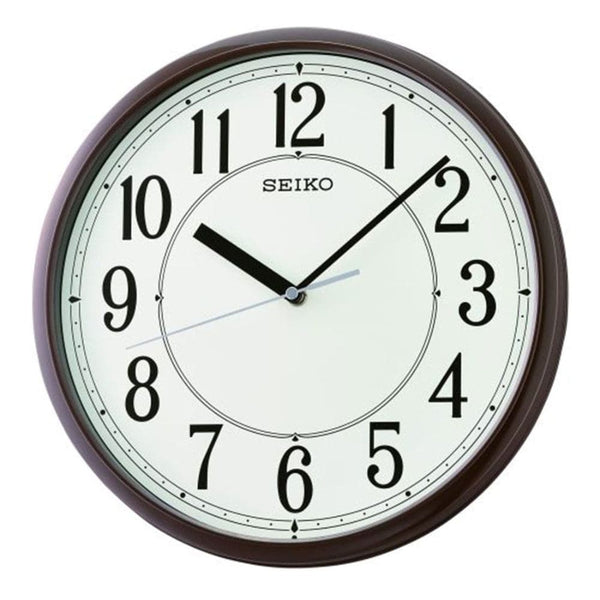 Seiko QXA756B Brown Tone Plastic Case Wall Clock