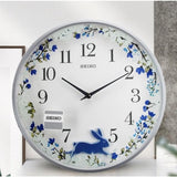 SEIKO QXC238N FLORAL PENDULUM WALL CLOCK