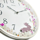 SEIKO QXC238WN FLORAL PENDULUM WALL CLOCK