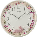 SEIKO QXC238WN FLORAL PENDULUM WALL CLOCK