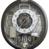 Seiko Clock Silver Marble Pattern Melodies In Motion Clock QXM366S
