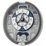 Seiko Clock Silver Marble Pattern Melodies In Motion Clock QXM366S