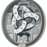 Seiko Clock Silver Marble Pattern Melodies In Motion Clock QXM366S