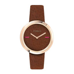 FURLA MY PIPER ANALOG QUARTZ ROSE GOLD STAINLESS STEEL R4251110508 BROWN LEATHER STRAP WOMEN'S WATCH - H2 Hub Watches