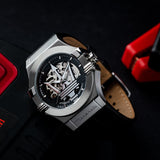 Maserati Potenza Black Leather Men's Watch - Skeleton Dial | R8821108038