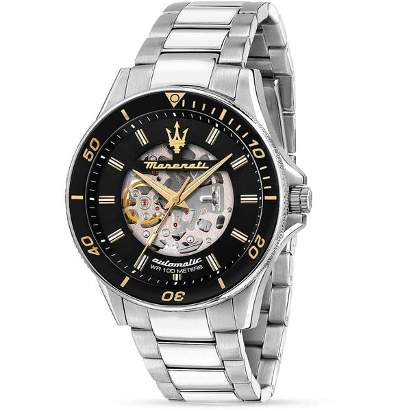 Maserati Black Dial Silver Stainless Steel Strap Men Watch R8823140008