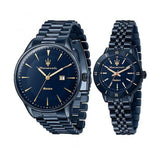MASERATI R8853149002 BLUE STAINLESS STEEL COUPLE WATCH