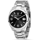 Maserati Attrazione Black Dial Silver Stainless Steel Strap Men Watch R8853151007