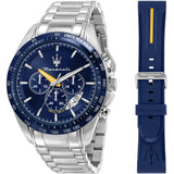 Maserati Chronograph Blue Dial Silver Stainless Steel Strap Men Watch R8871612039