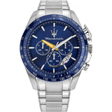Maserati Chronograph Blue Dial Silver Stainless Steel Strap Men Watch R8871612039