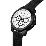 MASERATI SUCCESSO R8871621010 BLACK SILICONE STRAP MEN WATCH