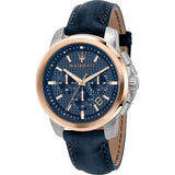 MASERATI SUCCESSO R8871621015 BLUE LEATHER MEN WATCH