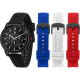 MASERATI SUCCESSO R8871648006 BLACK SILICONE STRAP MEN WATCH