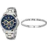 Maserati Chronograph Blue Dial Silver Stainless Steel Strap Men Watch R8873621036