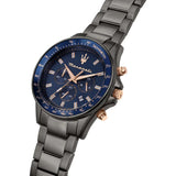 Maserati Chronograph Blue Dial Silver Stainless Steel Strap Men Watch R8873640020