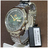 ORIENT RA-AA0E02E09C GREEN DIAL WORLD MAP STAINLESS STEEL MEN WATCH