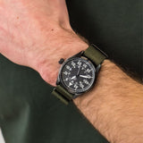 ORIENT AUTOMATIC RA-AC0H02N10B GREEN NYLON STRAP MEN WATCH