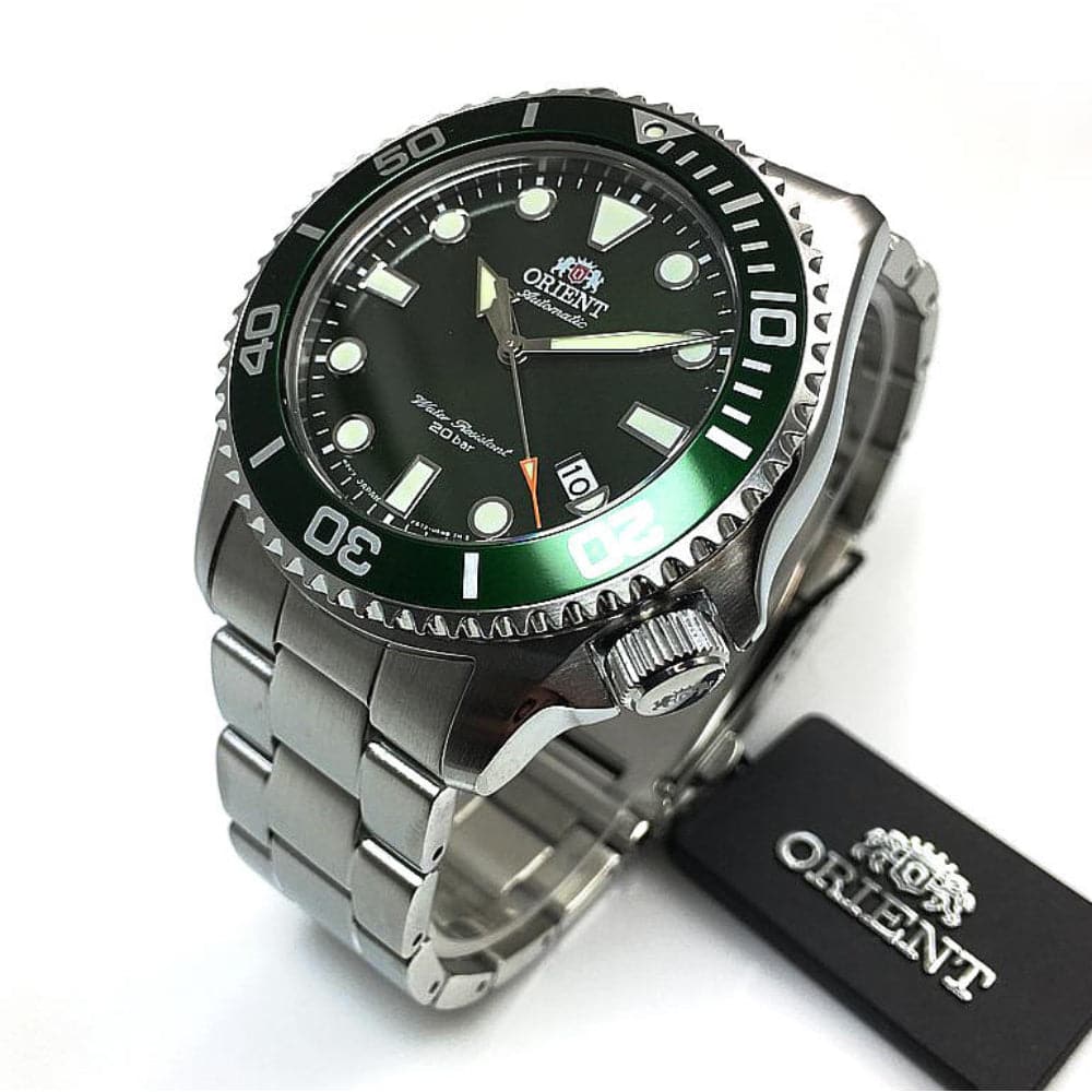 ORIENT RAAC0K02E10B GREEN DIAL STAINLESS STEEL MEN'S WATCH H2 Hub
