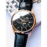 ORIENT MOON PHASE RA-AK0309B00C BLACK LEATHER MEN WATCH