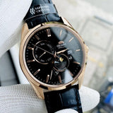 ORIENT MOON PHASE RA-AK0309B00C BLACK LEATHER MEN WATCH