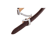 ORIENT SUN AND MOON QUARTZ STAINLESS STEEL AND BROWN LEATHER STRAP WOMEN’S WATCH RA-KA0005A00B