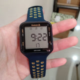 REEBOK SQUARE ELEMENTS RD-SQE-G9-P11N-WR BLUE SILICONE STRAP MEN'S WATCH