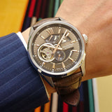 ORIENT MECHANICAL RE-AV0006Y00B BROWN LEATHER MEN WATCH