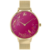 SARA MILLER CHELSEA PINK DIAL GOLD MESH STRAP WOMEN'S WATCH SA4000