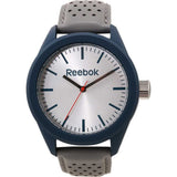 REEBOK RF-SPD-G2-PNLA-SN SILVER DIAL BLUE BEZEL GRAY LEATHER STRAP MEN'S WATCH
