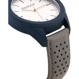 REEBOK RF-SPD-G2-PNLA-SN SILVER DIAL BLUE BEZEL GRAY LEATHER STRAP MEN'S WATCH