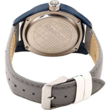 REEBOK RF-SPD-G2-PNLA-SN SILVER DIAL BLUE BEZEL GRAY LEATHER STRAP MEN'S WATCH