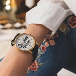 ARIES GOLD CUSTOMISED GOLD STAINLESS STEEL WATCH - SUMMER VIBES WHITE UNISEX LEATHER STRAP WATCH - H2 Hub Watches