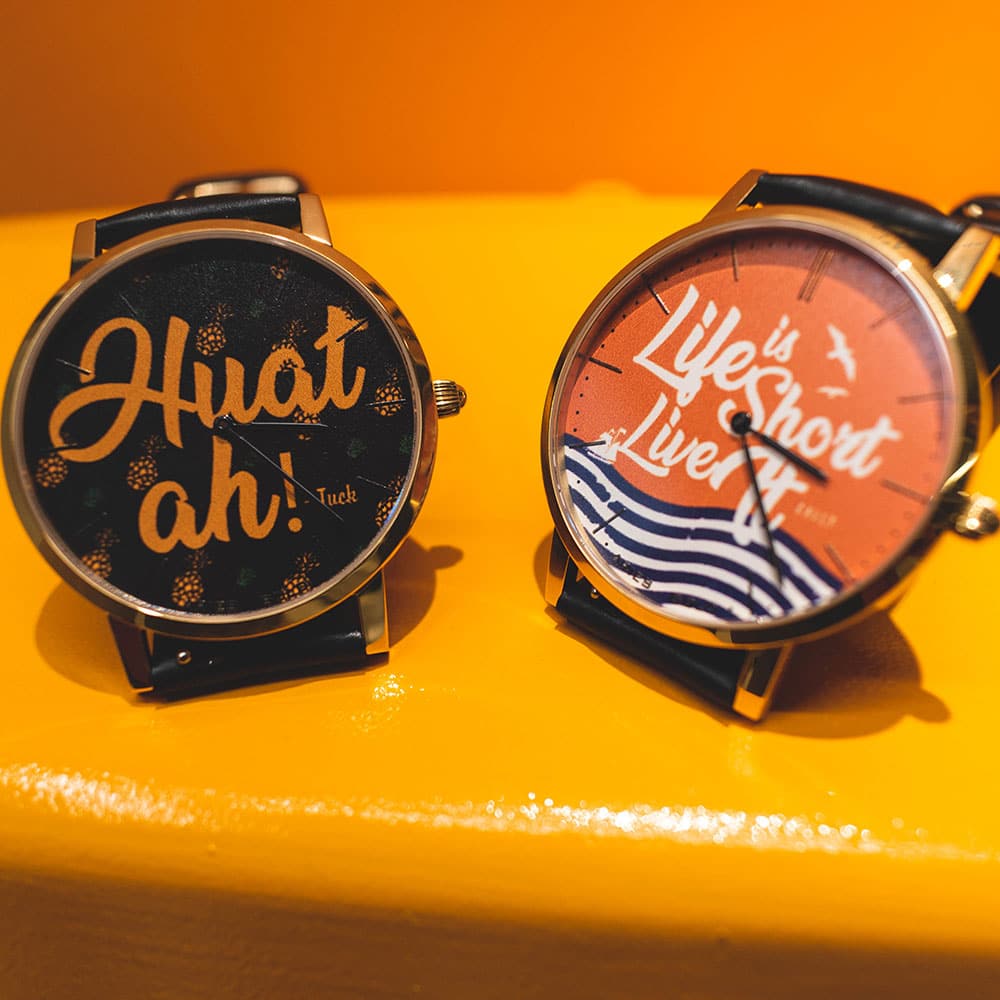 ARIES GOLD CUSTOMISED GOLD STAINLESS STEEL WATCH - HUAT AH BLACK UNISEX LEATHER STRAP WATCH - H2 Hub Watches