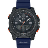 REEBOK ROGUE RV-ROG-G4-PSPN-AW BLACK/BLUE SILICONE STRAP MEN WATCH