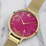 SARA MILLER CHELSEA PINK DIAL GOLD MESH STRAP WOMEN'S WATCH SA4000