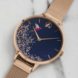 SARA MILLER CHELSEA  BLUE DIAL ROSE GOLD MESH STRAP WOMEN'S WATCH SA4006