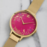 SARA MILLER CHELSEA PINK DIAL GOLD MESH STRAP WOMEN'S WATCH SA4010