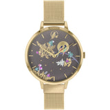 SARA MILLER CHELSEA GREY DIAL GOLD MESH STRAP WOMEN'S WATCH SA4014