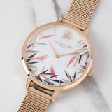 SARA MILLER BAMBOO - MOTHER OF PEARL DIAL ROSE GOLD MESH STRAP WOMEN'S WATCH SA4070