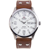 ORIENT SAB0B006WB SILVER/LEATHER STRAP MEN WATCH