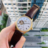 ORIENT SAG00002W0 OPEN HEART BROWN LEATHER MEN'S WATCH