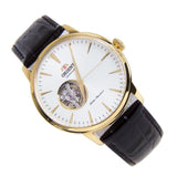 ORIENT SAG02003W0 WHITE DIAL BLACK LEATHER MEN'S WATCH