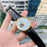 ORIENT SAG02003W0 WHITE DIAL BLACK LEATHER MEN'S WATCH