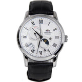 ORIENT SAK00002S0 MOON-PHASE BLACK LEATHER MEN WATCH
