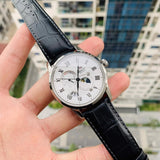 ORIENT SAK00002S0 MOON-PHASE BLACK LEATHER MEN WATCH