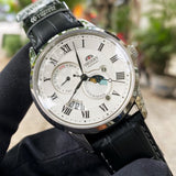 ORIENT SAK00002S0 MOON-PHASE BLACK LEATHER MEN WATCH