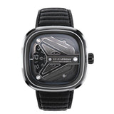 Sevenfriday Chrome Black Dial And Calf Skin Leather Strap Men Watch SF-M3/08