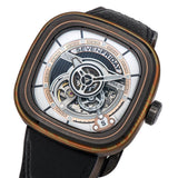 Sevenfriday Cuxedo Skeleton Dial Black Leather Strap Men Watch SF-PS2/02