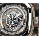 SEVENFRIDAY S-SERIES AUTOMATIC SF-S2/01 BLACK LEATHER MEN'S WATCH